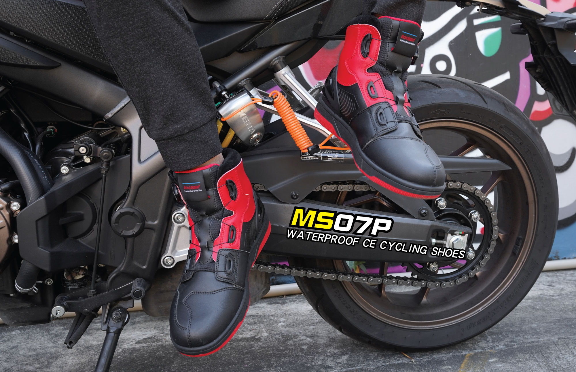 MS07P Sapatos de viagem à prova d\'água para motocicleta, proteção de fibra de carbono, sapatos casuais de segurança anti-impacto