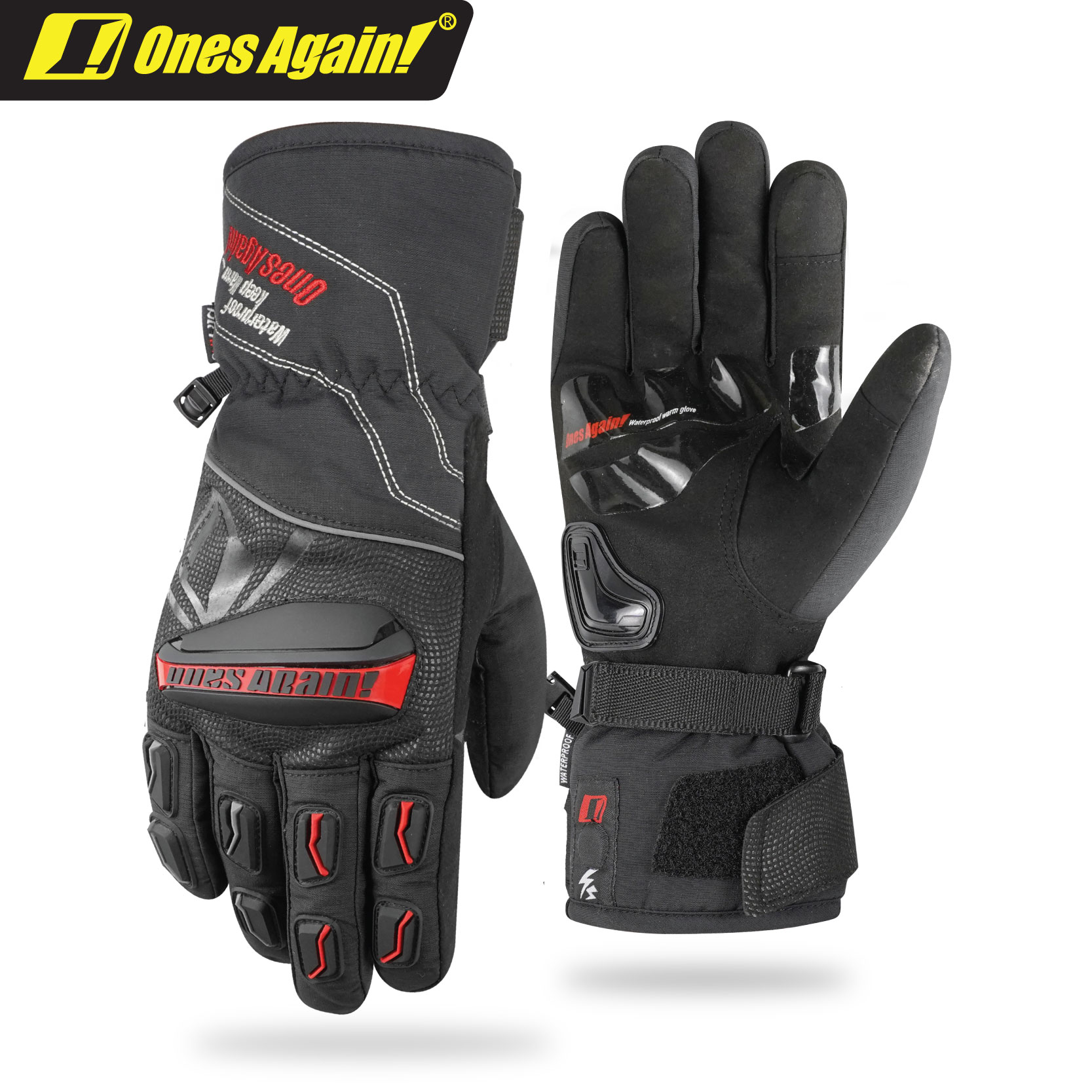 MG01 Luvas de motocicleta de inverno quentes e impermeáveis ​​TPU Hard Shell Thunder V1